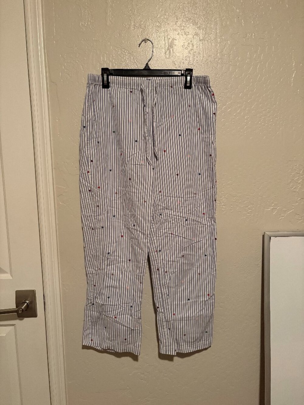 Gap Body 100% Cotton Poplin Pajama Pants Sweetheart Stripe Print in Size Medium